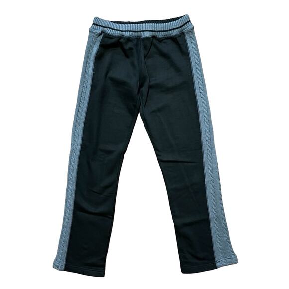 NEW LIKE AN ANGEL Fleece Lined Cable Knit Trim Heavy Sweatpants Black Gray SZ 6 - Picture 9 of 9